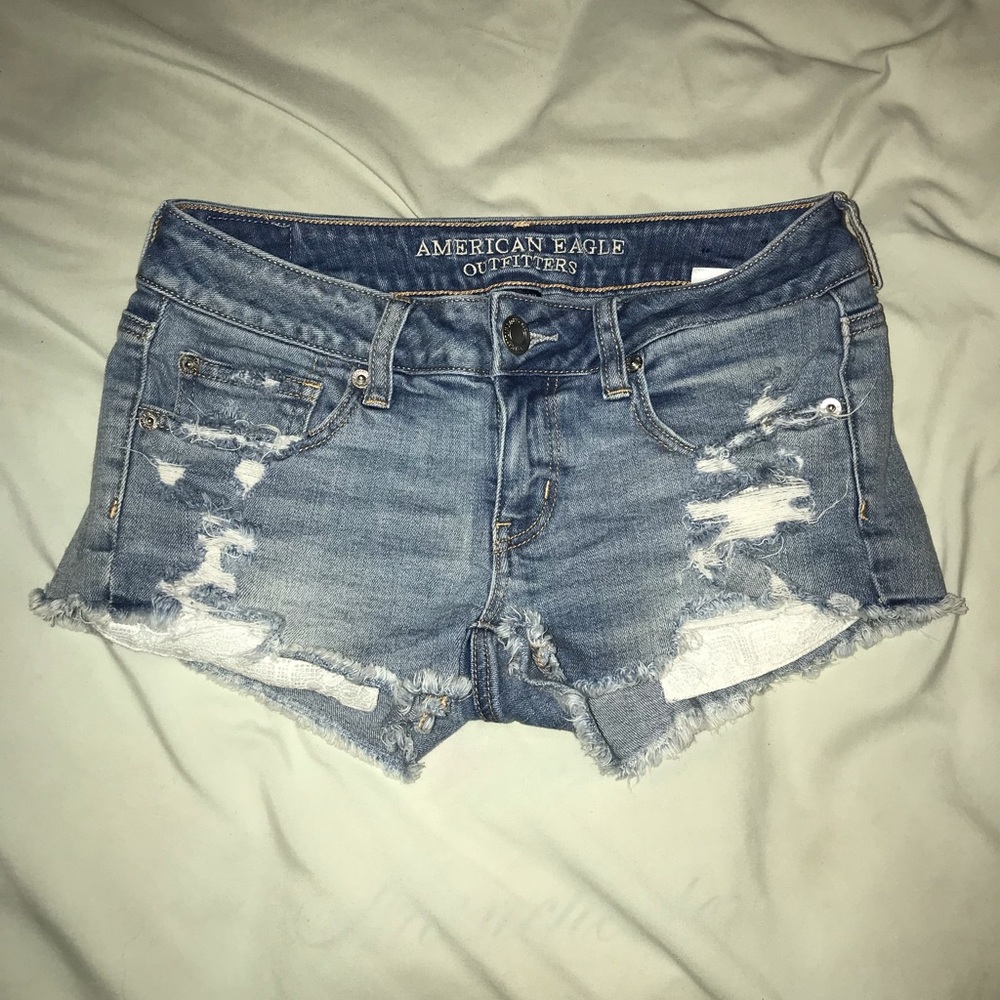 Distressed jean shorts from American Eagle